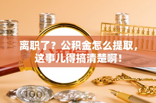 清城离职了？公积金怎么提取，这事儿得搞清楚啊！